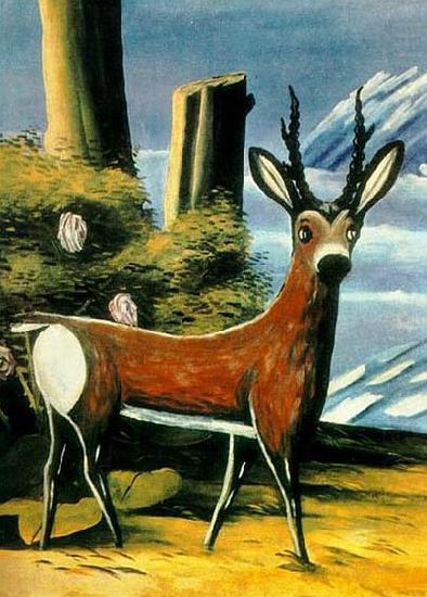 A Doe against Landscape, Niko Pirosmanashvili